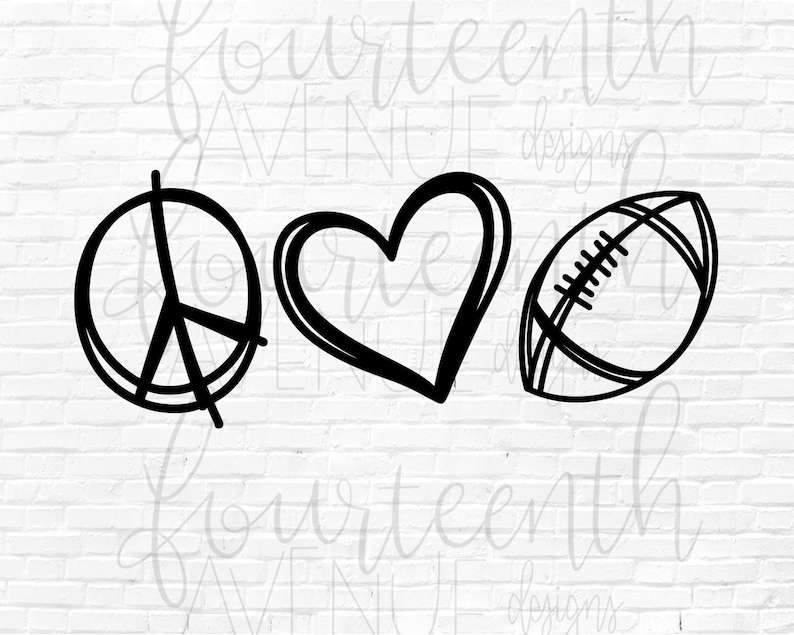 Football SVG / Peace Love Football SVG / Football Mom ...