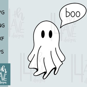 Ghost saying Boo, Funny Halloween Ghost SVG, PNG, Ghost Boo PNG, Sublimation, eps, dxf, Funny Halloween Shirt Design, Hand Drawn & Lettered