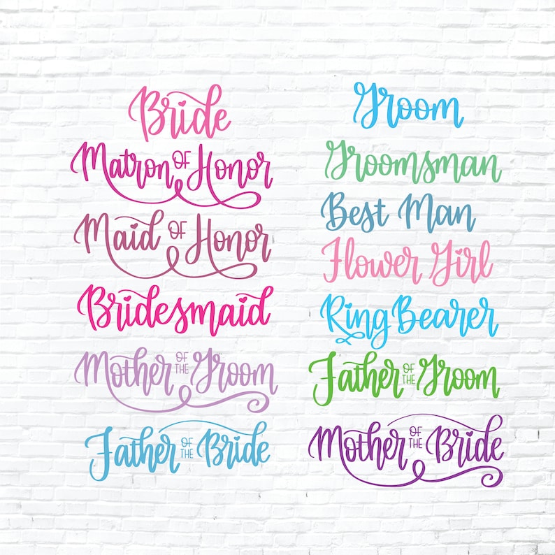 Download Clip Art Art Collectibles Wedding Party Svg Hand Lettered Wedding Party Set Bridal Bundle Svg Cricut Bride Groom Bridesmaid Groomsmen Motb Motg