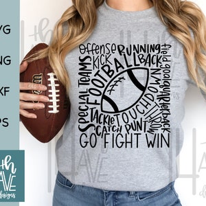 Football SVG / Football Typography SVG / Sublimation / Football Mom / Hand Lettered / svg, png, dxf, eps / cut file, overlay, clip art