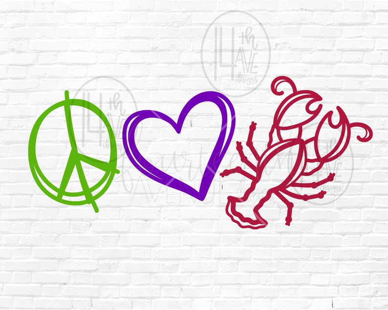 Download Peace Love Crawfish SVG / Mardi Gras Crawfish / Hand Lettered | Etsy