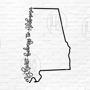 Alabama SVG, mon coeur appartient en Alabama, svg, png, dxf, Home Sweet Home Alabama