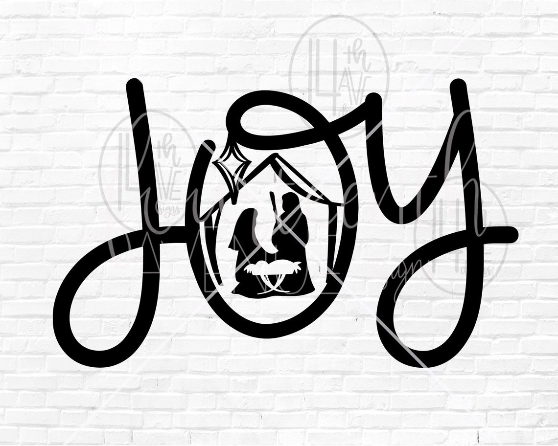 Nativity SVG Manger SVG Joy Manger Hand Lettered and Hand - Etsy