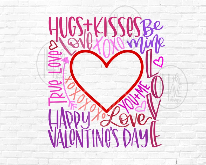 Download Valentine's Day Typography / Word Art / Valentine SVG / | Etsy