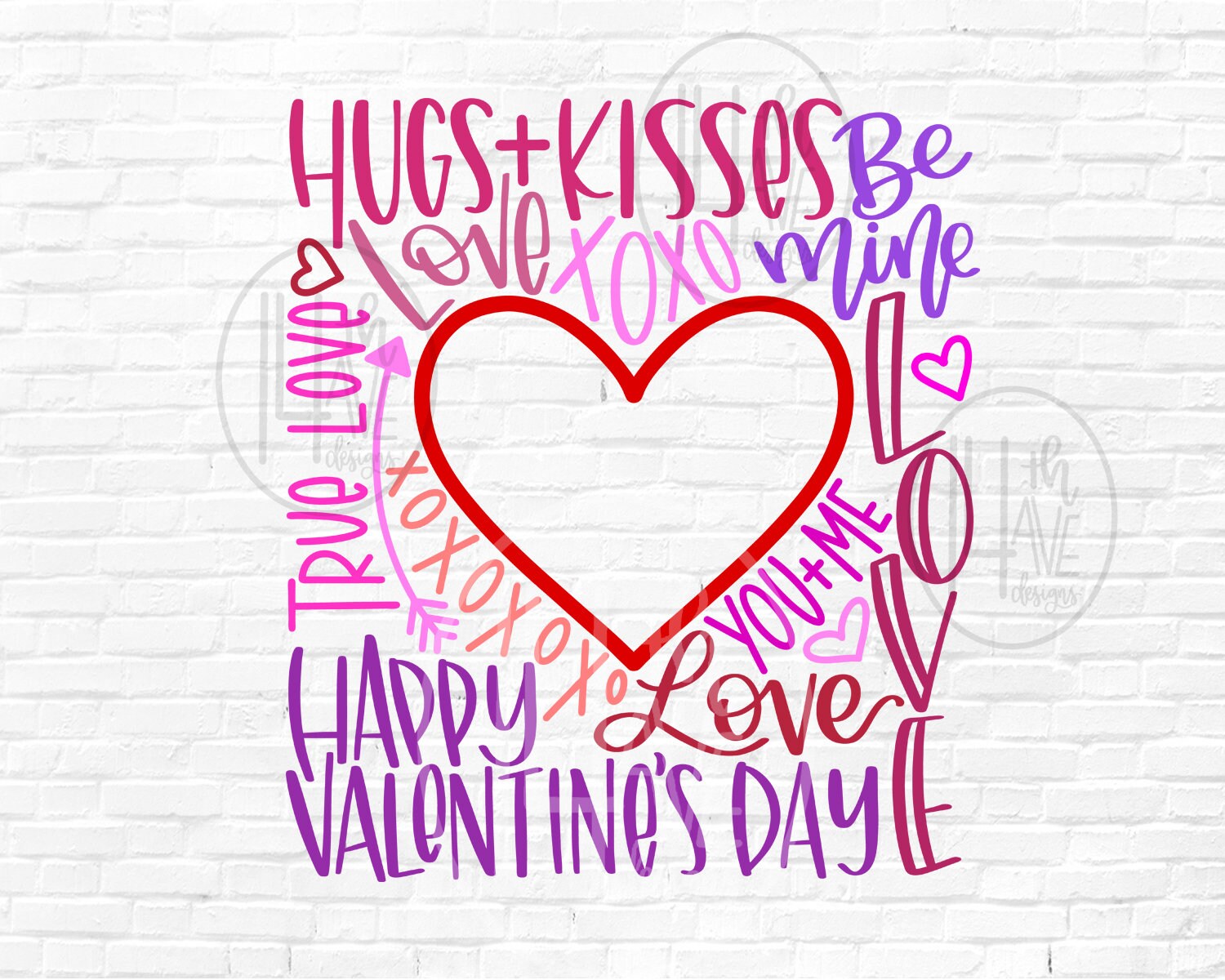 Valentine's Day Typography / Word Art / Valentine SVG / Valentine PNG ...