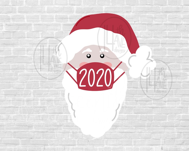 Download Santa with a Mask svg png dxf clip art sublimation cut | Etsy