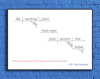 Pitbull - Mr. Worldwide - Sentence Diagram Print