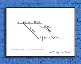 Queen - "Love of My Life" - Sentence Diagram Print