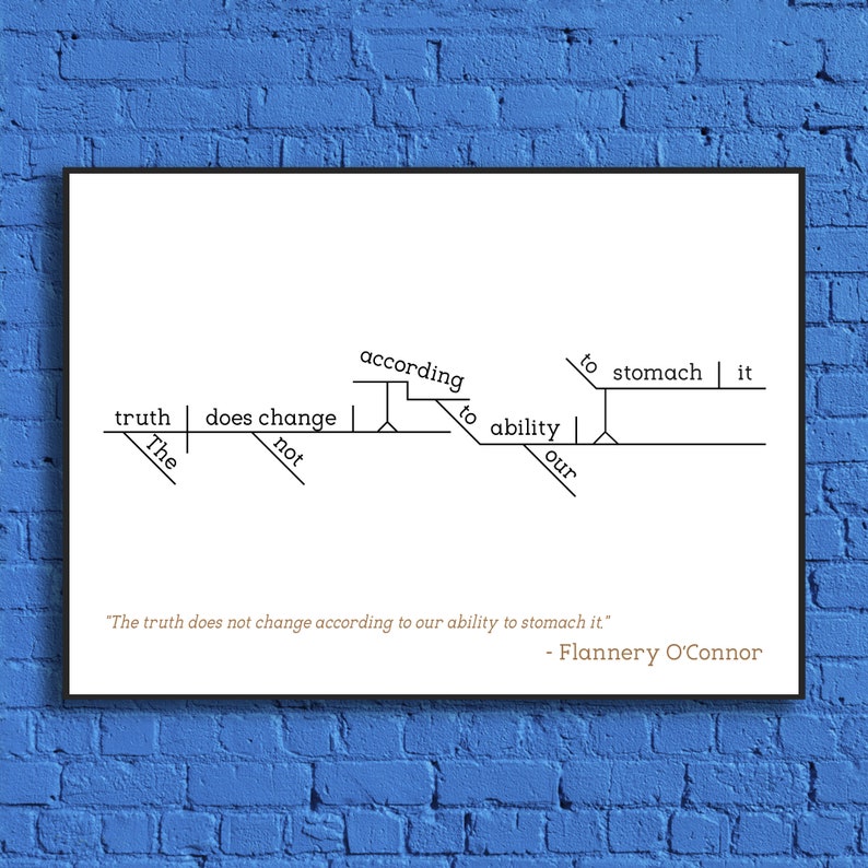 Flannery O'Connor Sentence Diagram Print image 1