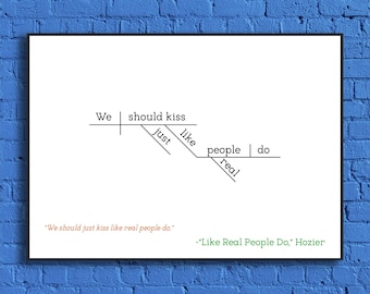 Hozier - "Like Real People Do" Sentence Diagram Print