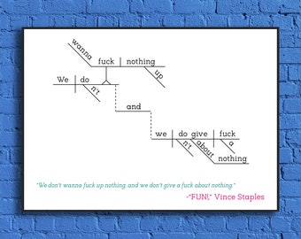 Vince Staples - "FUN!" Sentence Diagram Print