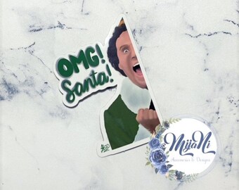 Buddy the Elf – Christmas Sticker, Hand-Drawn Holiday Art by Young Latina Artist  Cotton Headed Ninny Muggins