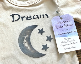 Baby Bodysuit / Organic Cotton / Moon & Stars