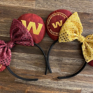 Washington Football Team Inspired Embroidered Mickey Ears