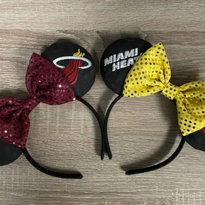 Miami Heat Inspired Embroidered Mickey Ears
