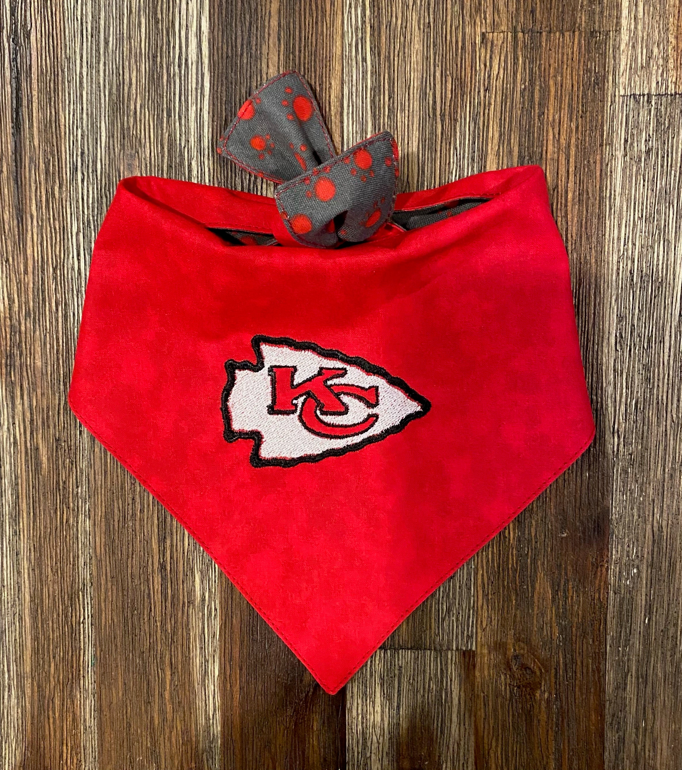 Kansas City Chiefs Reversible Embroidered Dog Bandana Etsy