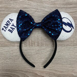 Tampa Bay Lightning Inspired Embroidered Mickey Ears