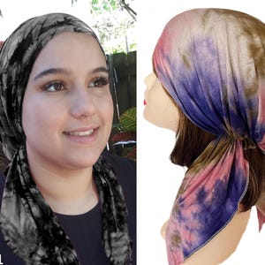 Soft cool headwear, pre-tied hair cover. Multiple colors, patterns for your style.  Hair scarf | Head Scarfs for Cancer Patients, Nurses.