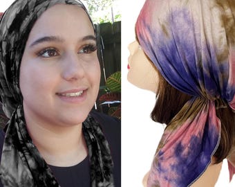 Soft cool headwear, pre-tied hair cover. Multiple colors, patterns for your style.  Hair scarf | Head Scarfs for Cancer Patients, Nurses.