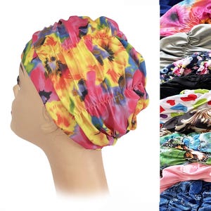 Geplooide badmuts van lycra, grote chemomuts, pet, haarbedekking