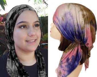 Soft cool headwear, pre-tied hair cover. Multiple colors, patterns for your style.  Hair scarf | Head Scarfs for Cancer Patients, Nurses.