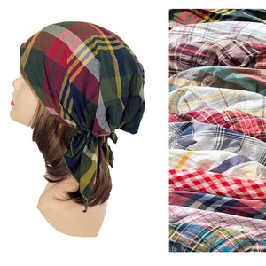 Cotton head scarf head wear lightweight bandana pre-tied headcover easy on cap doctors nurses