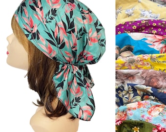 Soft super light 100% Cotton head scarf head wrap bandana pre-tied headcover doctors nurses chemo headscarves slip on