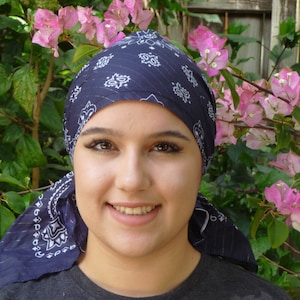 Lurex head scarf head wrap bandana pre-tied head cover chemo cap tichel doctors nurses kopftuche