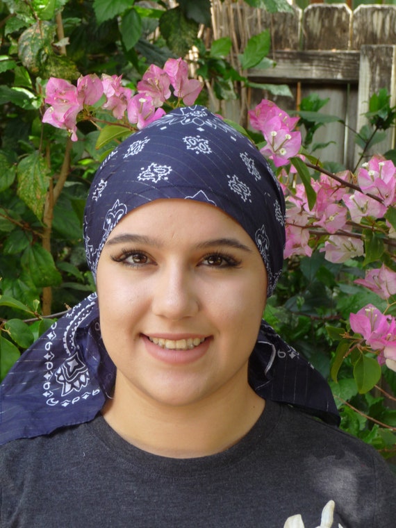 Foulard Turban Pré-noué En Coton élastique - Pour Chimiothérapie, Perte De Cheveux, Protection Solaire - Tour De Tête 58 Cm