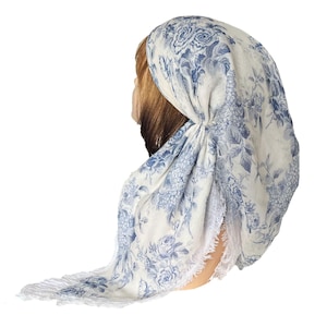 Soft long tail double layer gauze fringed headscarf headwear headwrap pre-tied bandana  hair cover chemo cap bandana hear loss Tichel