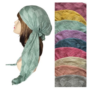 Long Lurex gauze pre-tied head wrap hair cover chemo cap headwear bandana slip on headscarf