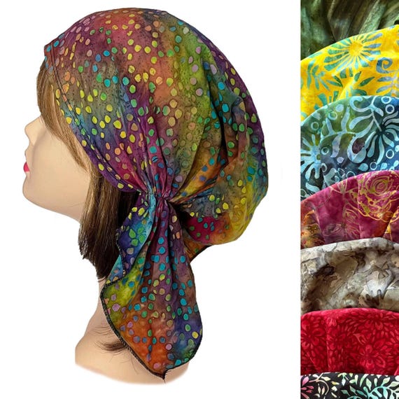 Cotton batik head scarf head wear bandana pre-tied head cover cap doctors nurses kopftuch