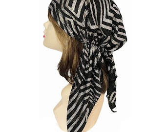 Pañuelo para la cabeza preatado con relieve brillante - Cubrecabezas brillante - Varios colores