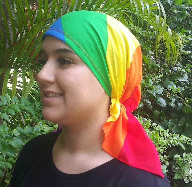 american flag head scarf head wear rainbow LGBT bandanas pre-tied cotton peace sign headcover cancer chemo cap turban