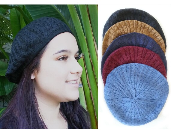 Knit Beret hat cap headcover for women