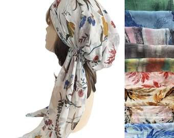 Super Soft gauze pre-tied lightweight head wrap hair cover chemo cap headwear bandana slip-on headscarf head cover summer headscarves