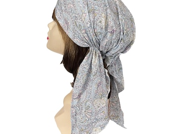 Cotton Pre-Tied Headscarf, Floral Bandana, Chemo Turban, Multiple Colors