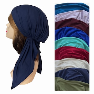 Ultra Soft Stylish head scarf hair loss cover Headscarf Pre-tied Head cover cancer hat Hair Loss Chemo headwear