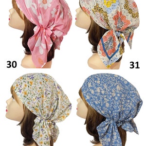Soft super light 100% Cotton hair scarf head wrap bandana pre-tied hair scarf kopftuch doctors nurses chemo headscarves zdjęcie 9