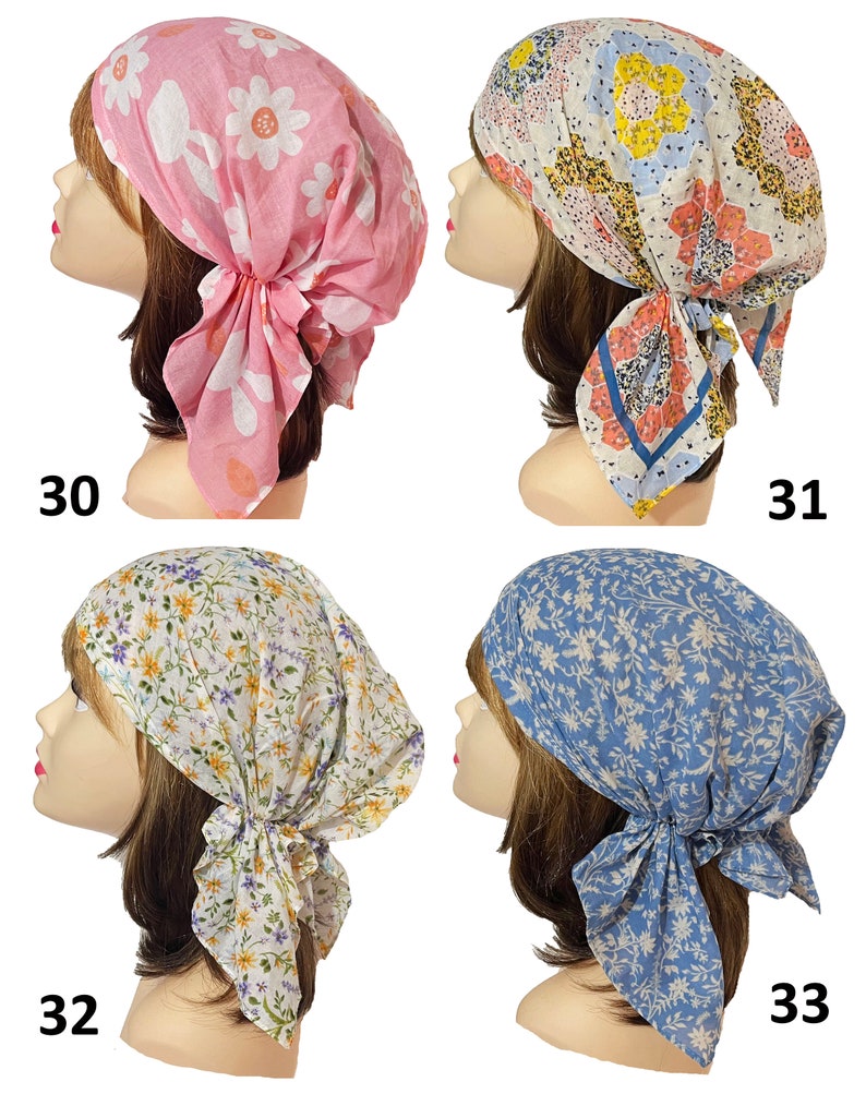 Soft super light 100% Cotton hair scarf head wrap bandana pre-tied hair scarf kopftuch doctors nurses chemo headscarves zdjęcie 9