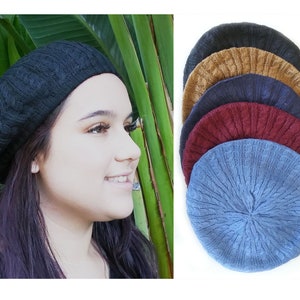 Knit Beret hat cap headcover for women