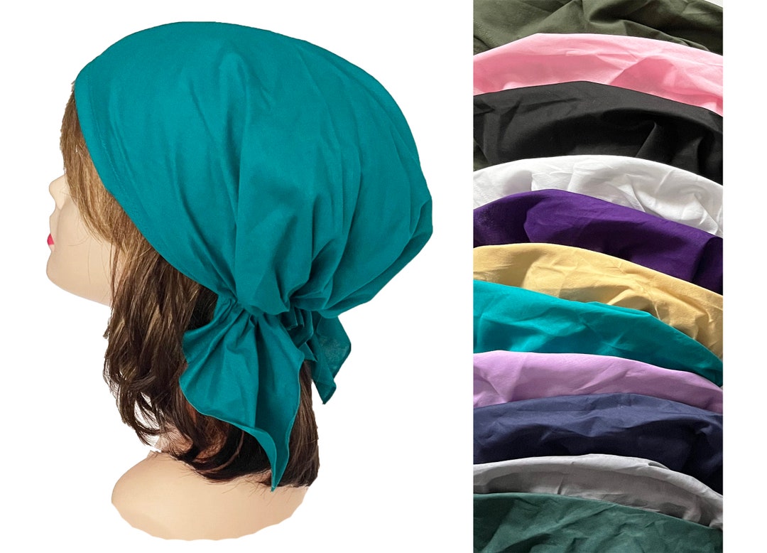 Solid Cotton Head Scarf Bandana Pretied Headcover Etsy