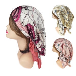 Silk feel pre-tied head scarf chemo scarf hair cover head wrap