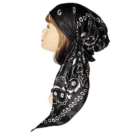 Paisley Pre-tied Head Scarf - Silky Chemo Hair Wrap 