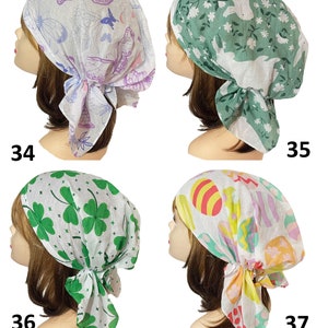Soft super light 100% Cotton hair scarf head wrap bandana pre-tied hair scarf kopftuch doctors nurses chemo headscarves zdjęcie 10