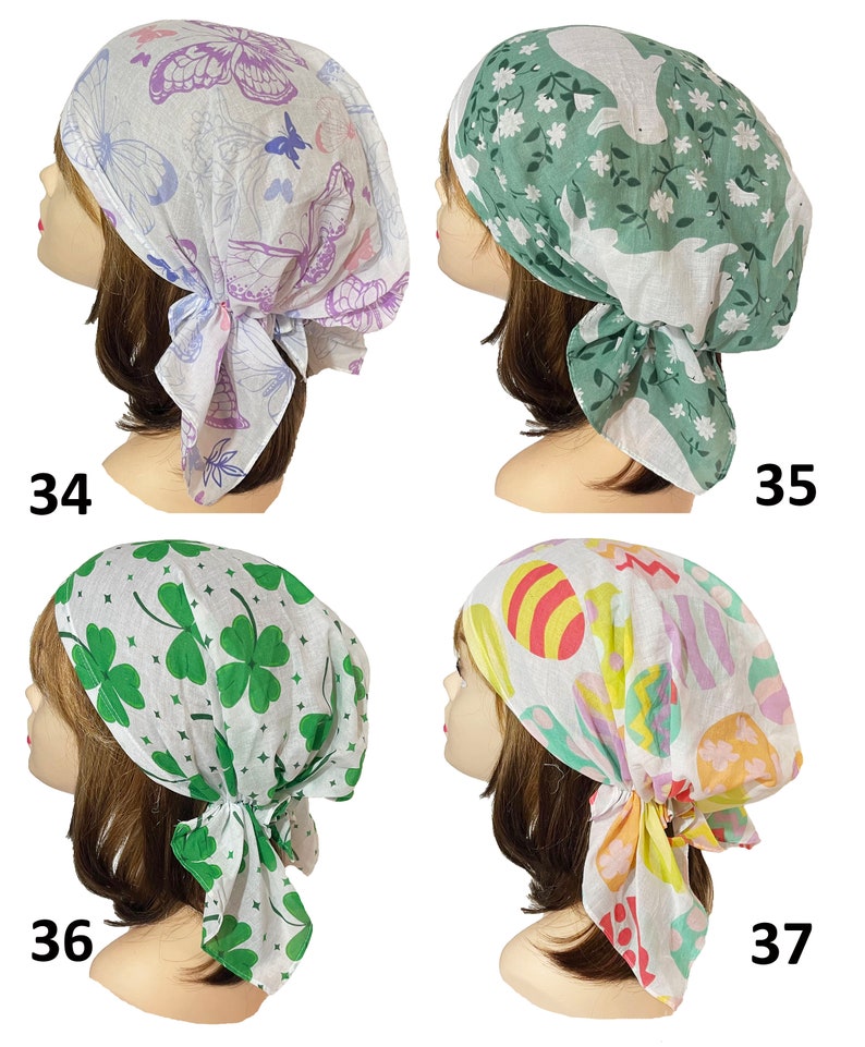 Soft super light 100% Cotton hair scarf head wrap bandana pre-tied hair scarf kopftuch doctors nurses chemo headscarves zdjęcie 10