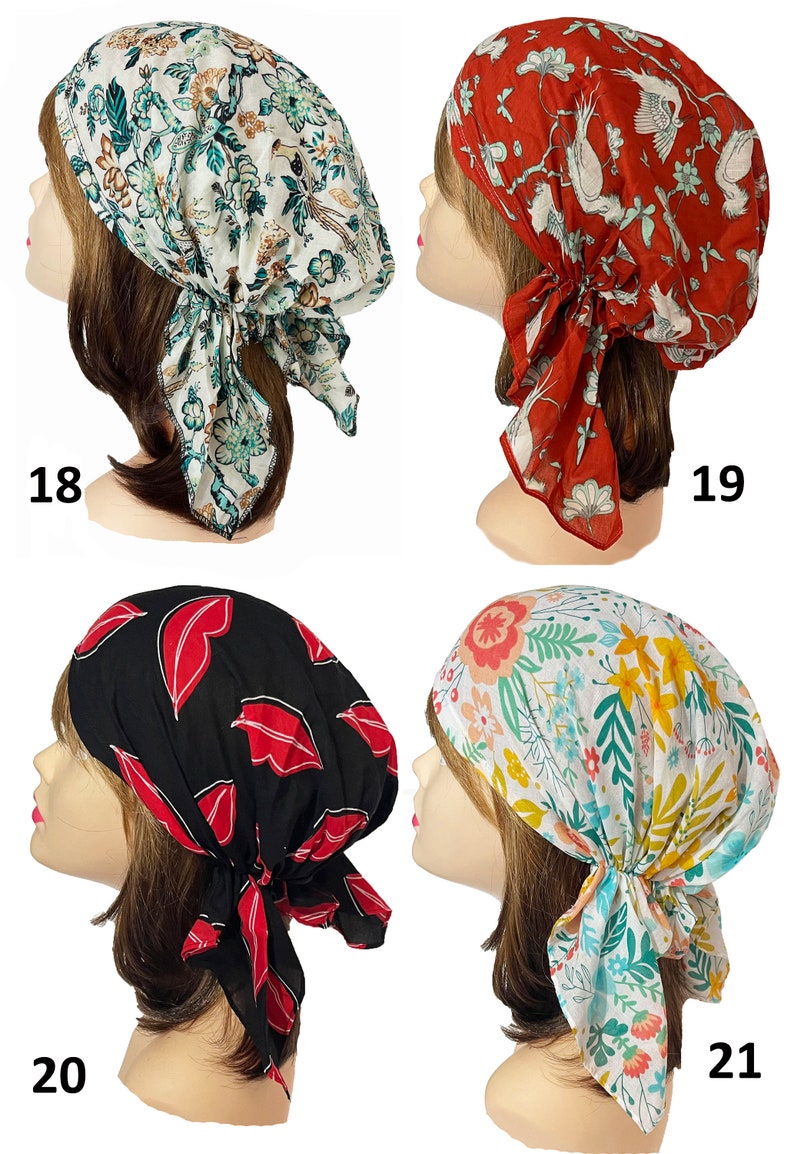 Soft super light 100% Cotton hair scarf head wrap bandana pre-tied hair scarf kopftuch doctors nurses chemo headscarves zdjęcie 6