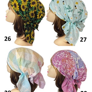 Soft super light 100% Cotton hair scarf head wrap bandana pre-tied hair scarf kopftuch doctors nurses chemo headscarves zdjęcie 8