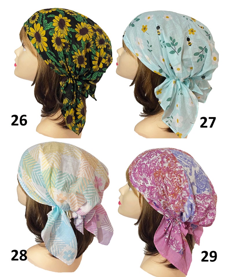 Soft super light 100% Cotton hair scarf head wrap bandana pre-tied hair scarf kopftuch doctors nurses chemo headscarves zdjęcie 8