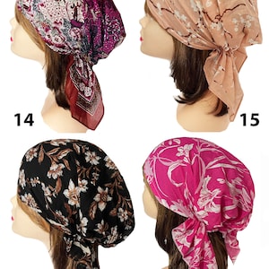 Soft super light 100% Cotton hair scarf head wrap bandana pre-tied hair scarf kopftuch doctors nurses chemo headscarves zdjęcie 5